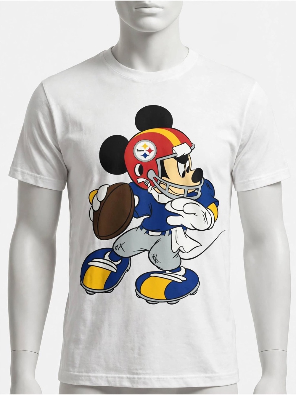 White Pittsburgh Steelers Football Graphic Tee - Men